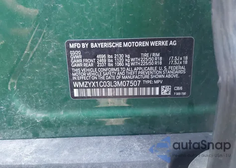 2020 Mini Countryman Cooper S from USA, damaged, VIN WMZYX1C03L3M07507